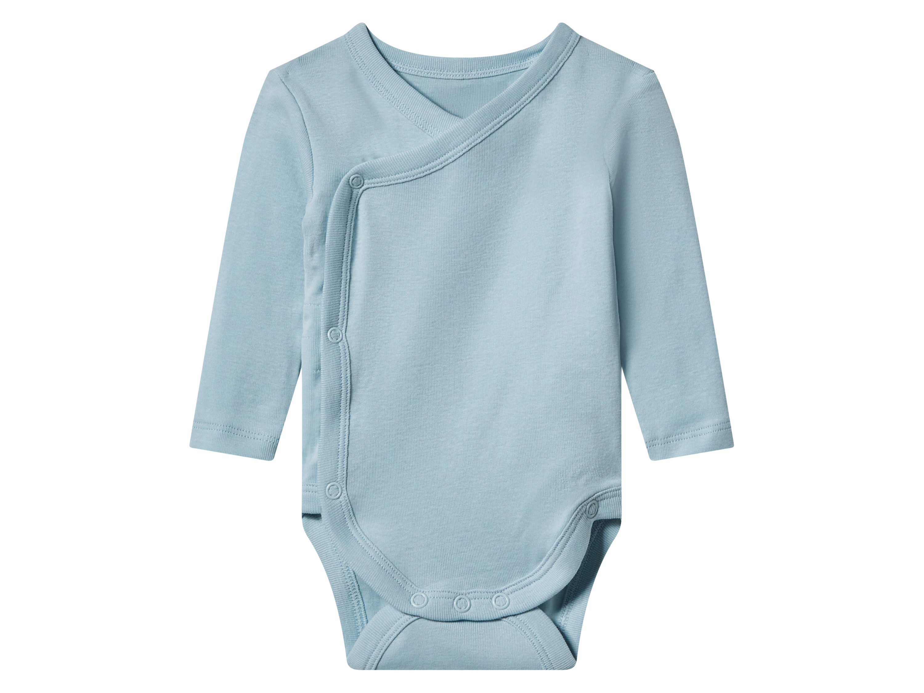 Thumbnail - lupilu® Baby Wickelbody langarm, 2 Stück (blau/creme, 62/68)