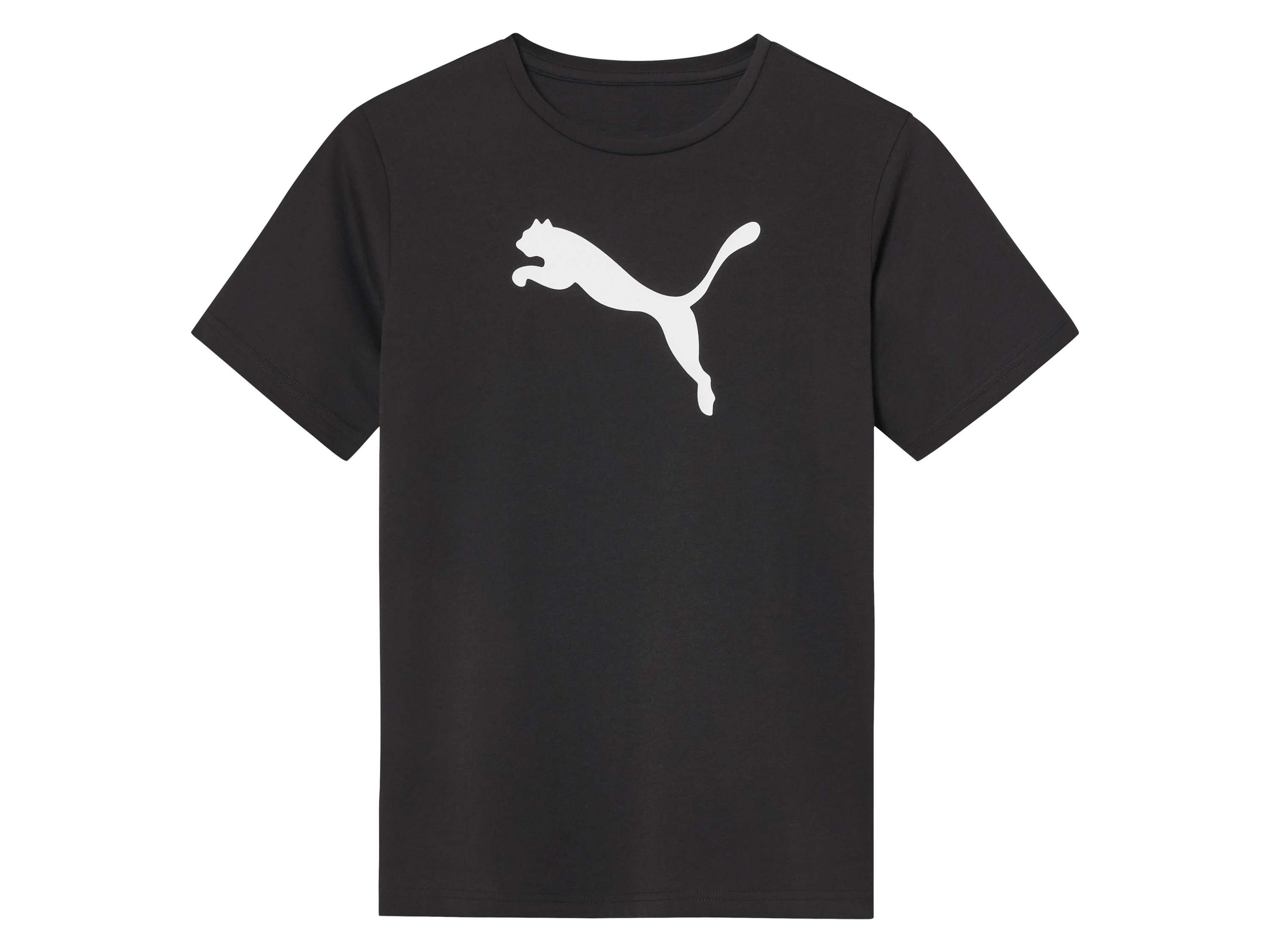 Puma Kleinkinder T-Shirt (Schwarz, 116)““ | Farbe: schwarz, weiß Muster: – Detail: mit großem Puma Logo Funktion: – Ausschnitt: Rundhalsausschnitt Material: 100 % Baumwolle 75 % Baumwolle, 25 % Polyester (Rippbündchen) Pflegehinweis: – Größe: 116 – 146″“