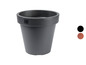 Grauer Kunststoff Blumentopf von Kanten