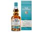 Eine Flasche Single Malt Scotch Whisky und ihre blau-goldene Verpackung.