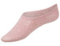Ein Paar rosa Socken ohne Ferse