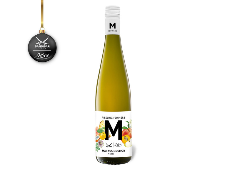 Gehe zu Vollbildansicht: Markus Molitor "M" Sansibar Deluxe Riesling Mosel QbA feinherb, Weißwein 2021 - Bild 1