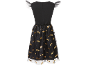 Batman Kinderkleid mit schwarzem Oberteil und Tüllrock mit goldenen Fledermäusen.