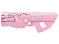 Rosa Spielzeug-Blaster mit Leiterplattenmuster.