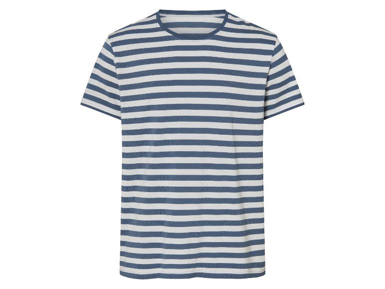 Blau-weiß gestreiftes Nachthemd für Herren.