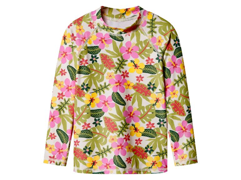 Kinder-Langarm-Rashguard mit lebhaftem tropischem Blumenmuster
