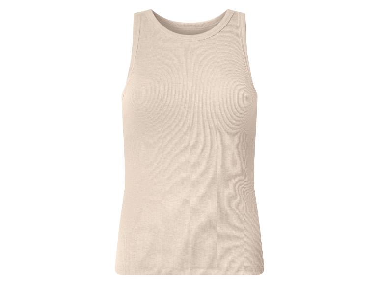 Hellbeiges geripptes Damen-Tanktop