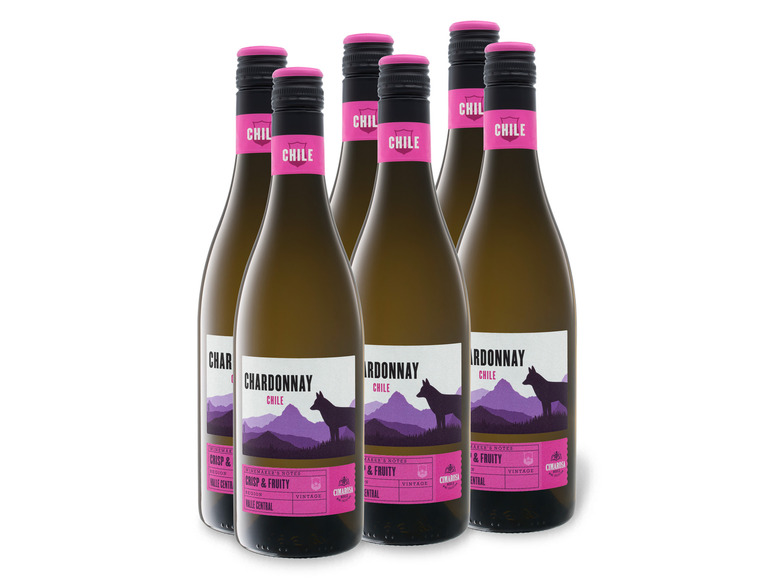 Gehe zu Vollbildansicht: 6 x 0,75-l-Flasche Weinpaket CIMAROSA Chardonnay Chile trocken, Weißwein - Bild 1