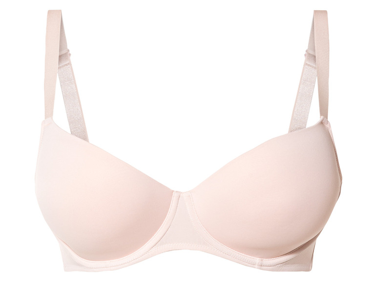 Ein hellrosa BH mit breiten Trägern.