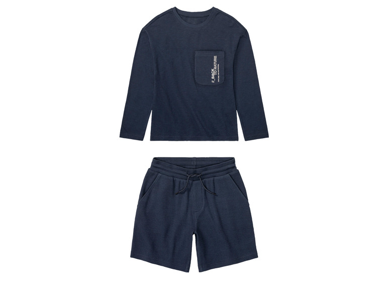 Gehe zu Vollbildansicht: pepperts!® Kinder Jungen Pyjama mit Ripp-Shorts, hoher Baumwollanteil - Bild 6