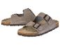 Graue Wildledersandalen Natural Walk mit doppelter Schnalle.