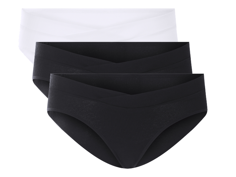 ESMARA® Damen Slips, 3 Stück, in Schwarz und Weiß mit niedrigem Bund