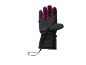 Schwarzer und pinker Skihandschuh mit verstellbarem Handgelenkriemen.