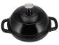 Schwarzer SilverCrest gusseiserner Topf mit Deckel.