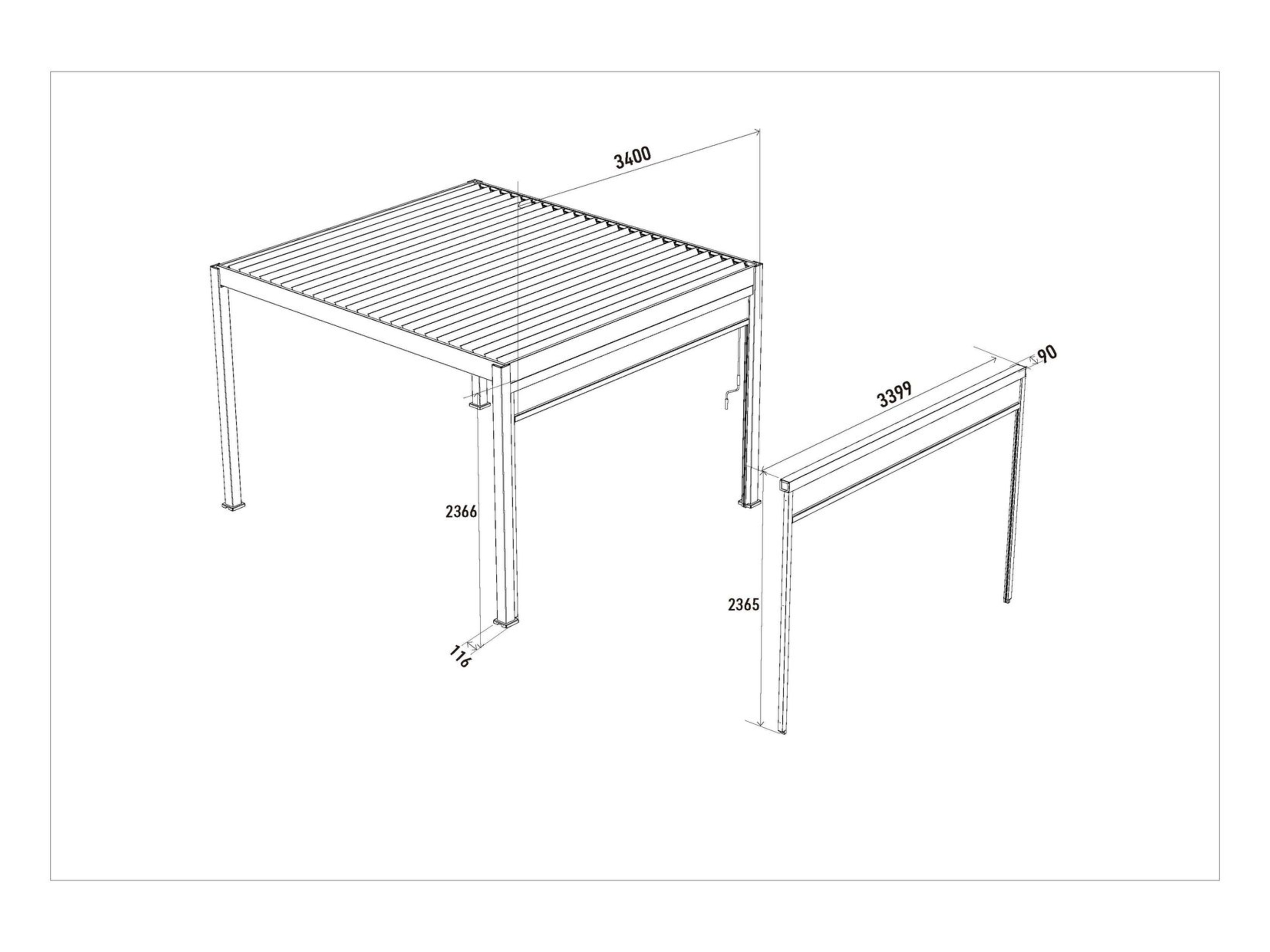 PERGOLINE Sonnenrollo Trumpf + Superior (Weiß, 3,6 m) – Bild 4 von 4
