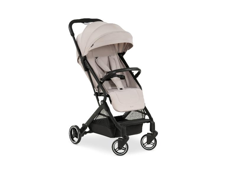 Beiger Hauck Travel N Care Kinderwagen mit schwarzem Gestell und Rädern