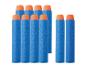 Eine Gruppe blauer Schaumstoffpfeile mit orangefarbenen Spitzen.