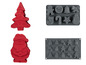 Weihnachtsformen zum Backen, darunter ein Weihnachtsbaum, Weihnachtsmann und verschiedene andere Formen.
