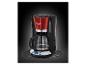 Ein rotes Russell Hobbs Kaffeemaschine mit Glaskanne.