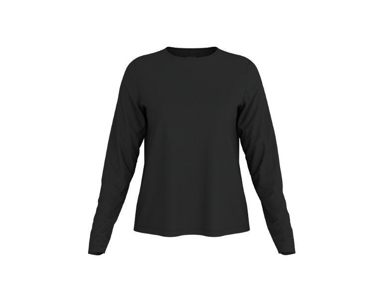 Schwarzes Langarmshirt für Damen