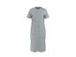 Graues, langes T-Shirt-Kleid mit kurzen Ärmeln