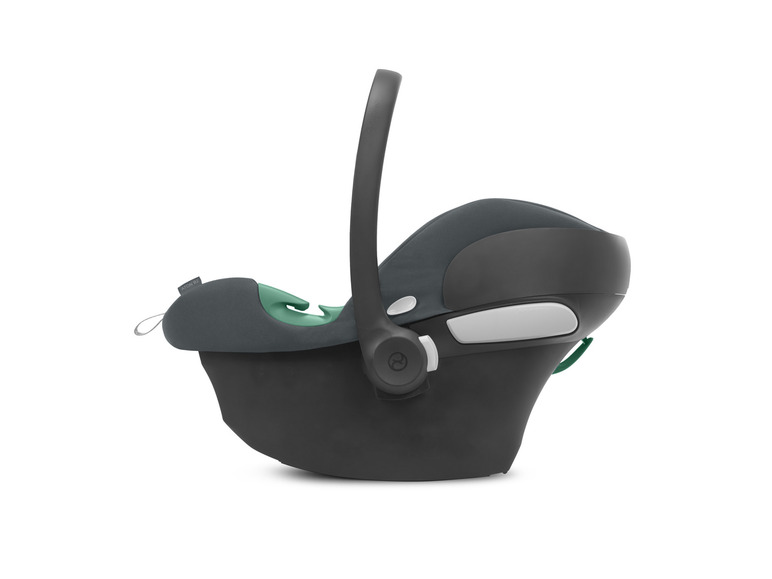 Ein Cybex Aton B2 Babysitz in Grau.