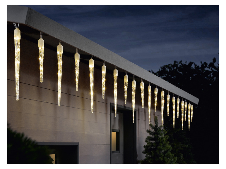 Gehe zu Vollbildansicht: LIVARNO home Eiszapfen Lichterkette, mit Blinkeffekt, 128 LEDs - Bild 3