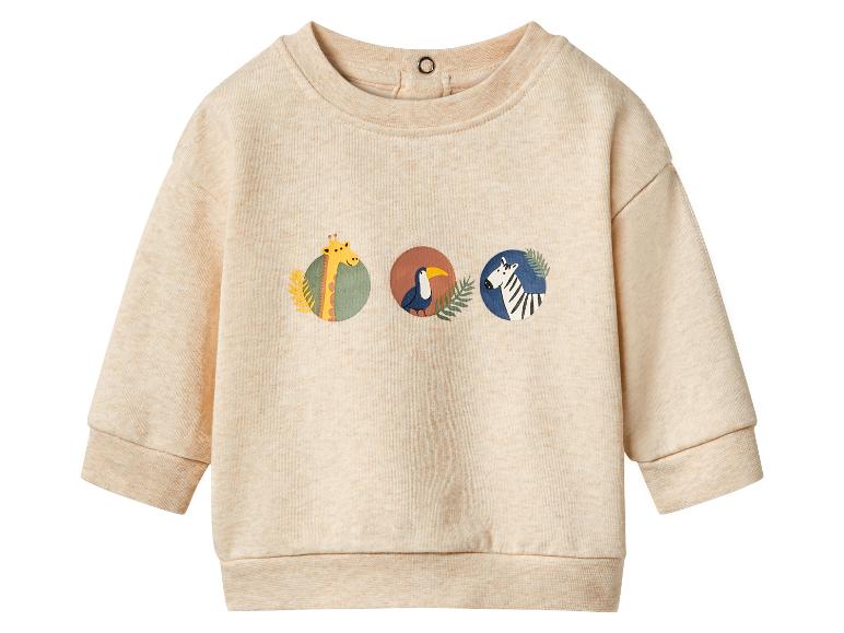 Beiges Baby-Sweatshirt mit Giraffen-, Tukan- und Zebra-Prints