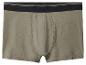 Herren-Boxershorts in Khaki mit schwarzem Gummibund und grauen Streifen