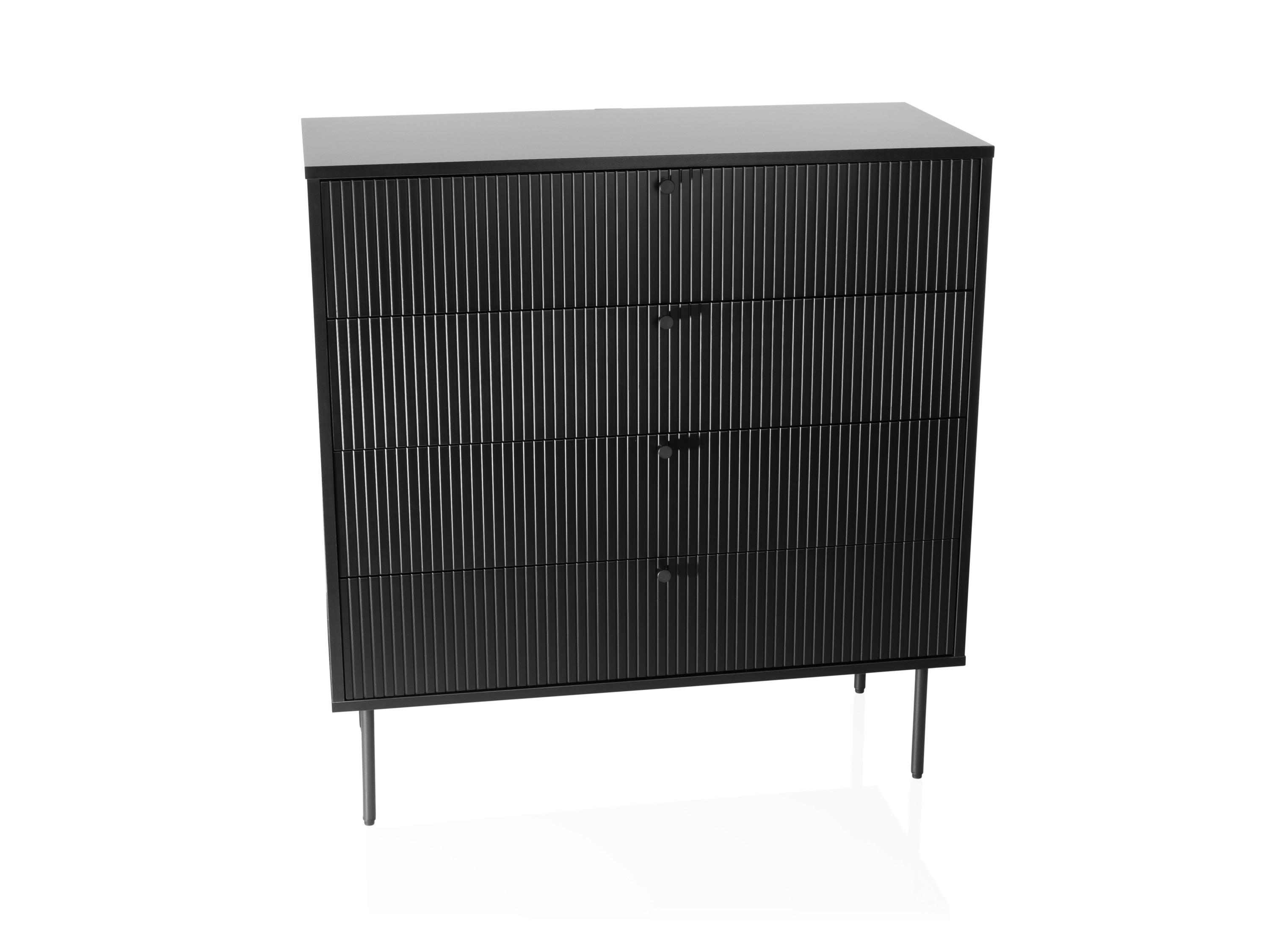 HJH LIVING Kommode KARBY 4 Schubladen Schwarz – Bild 4 von 4