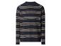 Herren-Langarmpullover in Marineblau mit beigen Streifen