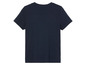 Ein dunkelblaues T-Shirt mit kurzen Ärmeln.