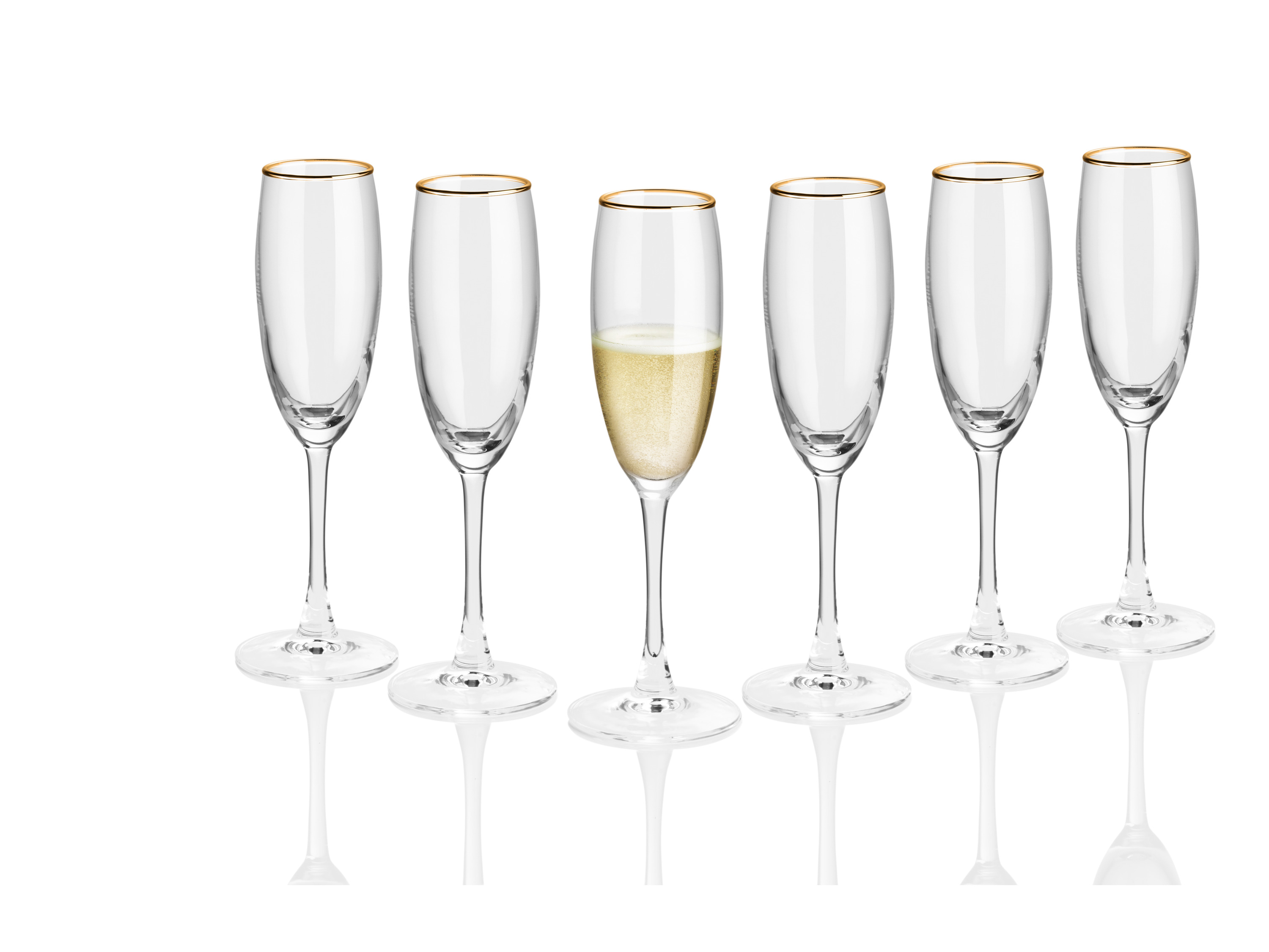 Thumbnail - LIVARNO home Glas Set mit Goldrand (Sektglas)