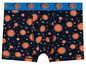 Blaue Boxershorts mit Basketball-Muster.