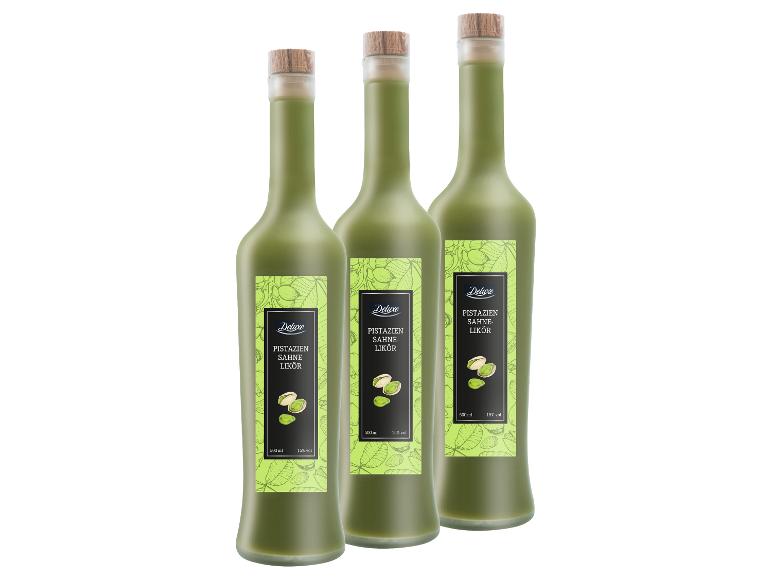 Drei Flaschen Pistazien-Sahne-Likör, 500ml, 15% vol.