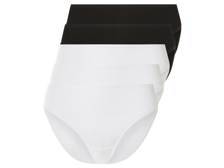 Ein Stapel Damen-Slips in Weiß und Schwarz.