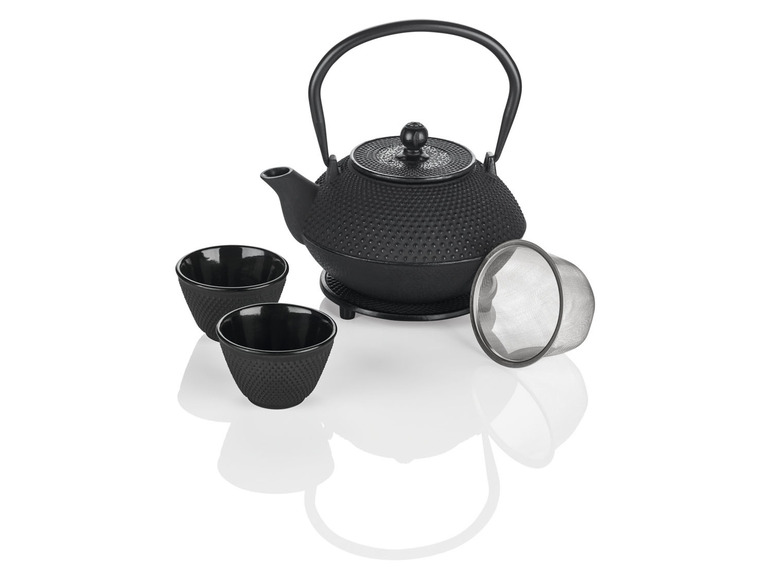 Gehe zu Vollbildansicht: ERNESTO® Gusseisen-Tee-Set, 4-teilig, mit herausnehmbarem Teefilter - Bild 4
