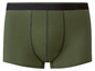 Grüne Boxershorts mit schwarzem Bund.