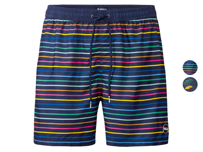 Gehe zu Vollbildansicht: Happy Shorts Herren Badeshorts, im sommerlichen Design, mit Peaching-Effekt - Bild 1