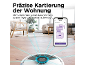 Saugroboter scannt den Raum und zeigt die Karte auf einem Smartphone.