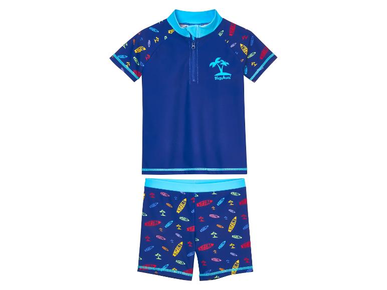 Playshoes Badeanzug für Kinder: Shirt und Shorts mit Surf-Motiv.