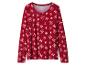 Rotes Langarmshirt mit Schneeflocken- und Schleifenmuster