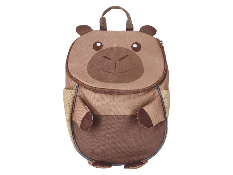 Brauner Kinderrucksack mit Cartoon-Tiergesicht-Design