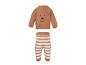 LUPILU® Baby Thermo-Freizeitanzug: braunes Sweatshirt mit Bärengesicht und gestreifte Hose