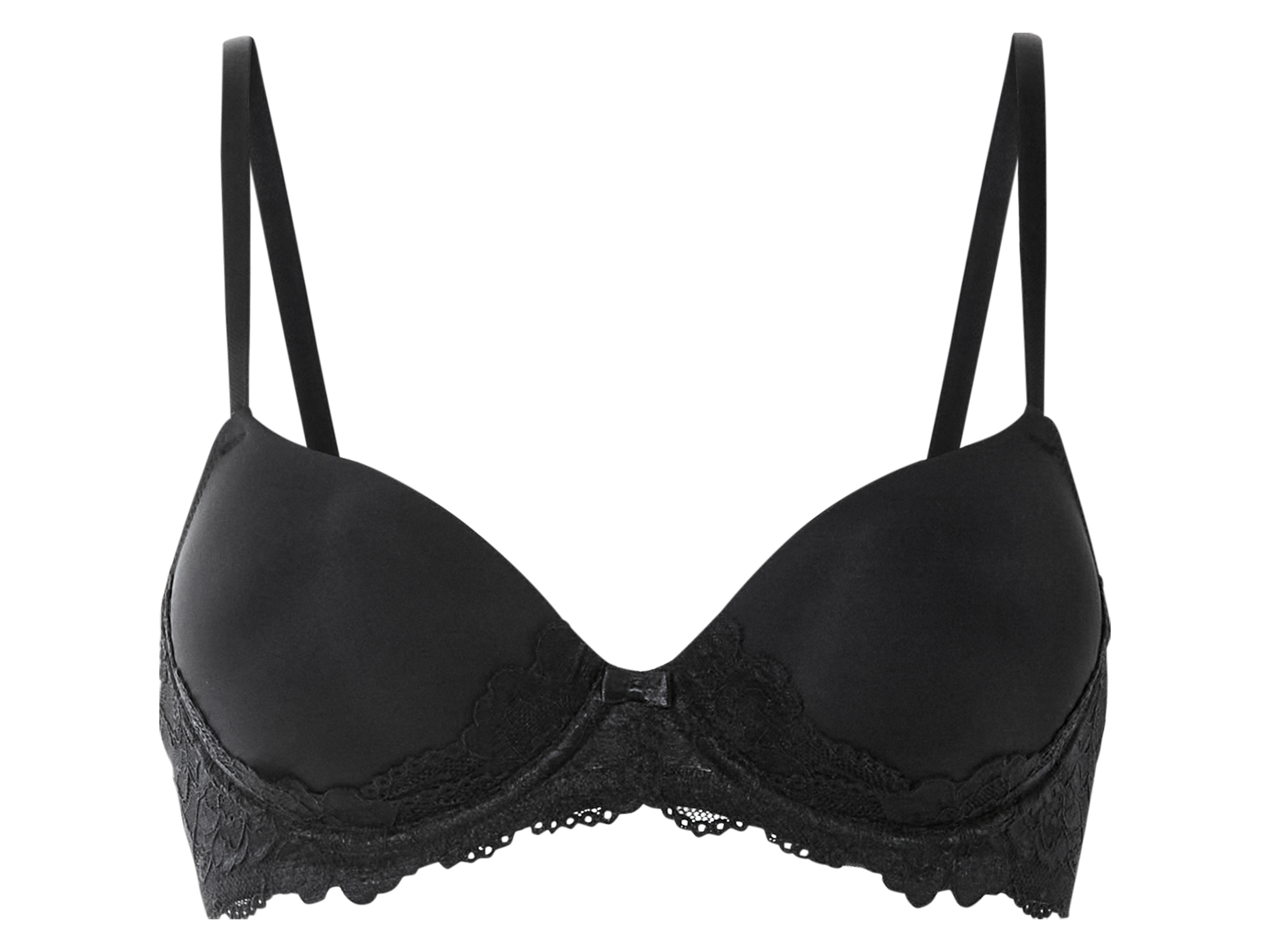esmara® Damen Bügel BH mit Spitze gepaddet (Schwarz, 90C) | 04052916129739