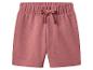 Rosa Kinder-Sweatshorts mit elastischem Bund und Kordelzug.