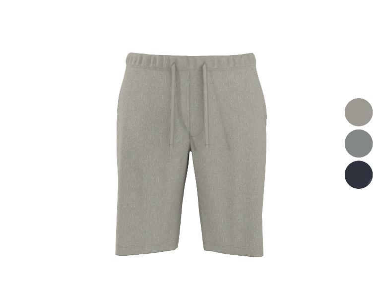 Graue Herrenshorts mit Kordelzug, präsentiert in drei Farben.