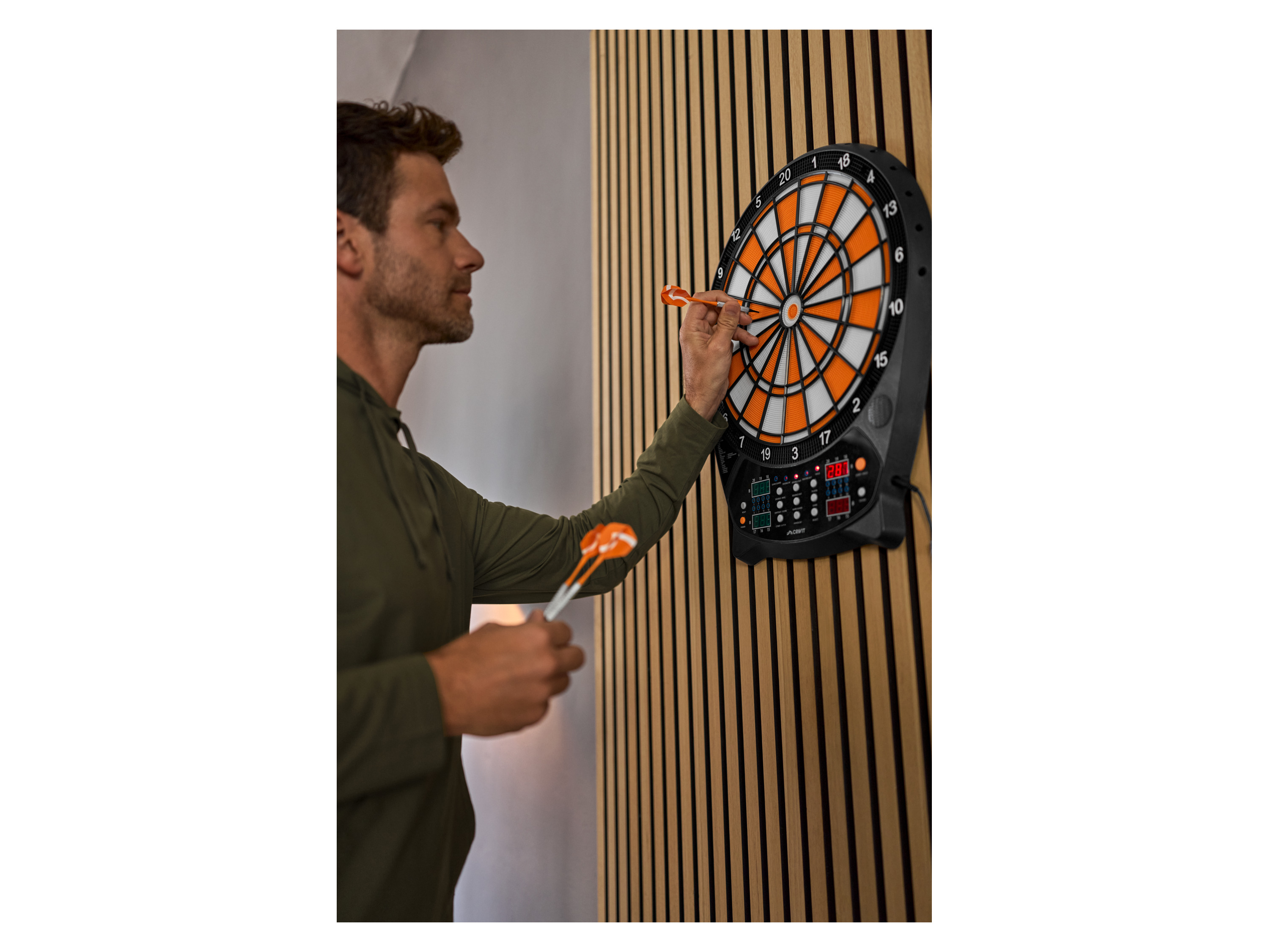 CRIVIT Elektronische Dartscheibe (orange/weiß) – Bild 2 von 4
