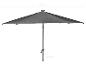 Grauer Sonnenschirm mit 293 cm Spannweite und 38 mm Stangendurchmesser.