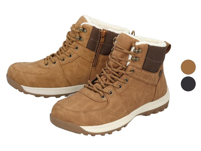 Braune Schnürstiefel mit Reißverschluss und weißem Futter